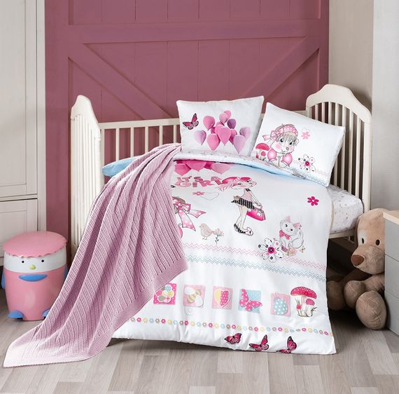 Детский комплект постельного белья с пледом First Choice Baby Digital Satin Nirvana 100х150 см. Lunda