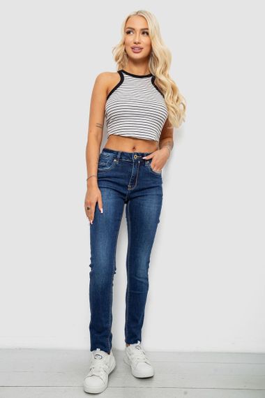 Джинси жіночі однотонні Skinny, колір синій, 244RNL2040 | Зображення 1