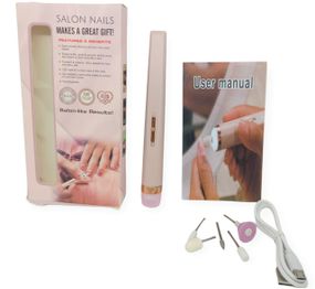 Фрезер для маникюра и педикюра Flawless Salon Nails с встроенным аккумулятором зарядка от ЮСБ USB бежевый