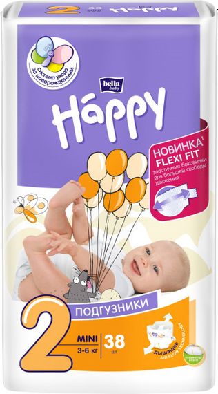 Підгузники дитячі Bella Baby Happy Mini 3-6 кг 38 шт (5900516600709)