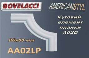 Кутовий елемент до стіновой планки молдингу BOVELACCY AMERICANSTYL AA02LP, дюропласт ( HIPS Polistrutturato)