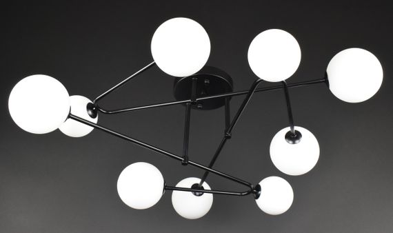 Люстра стельова на 9 лампочок 27925 Чорний 25х90х90 см.