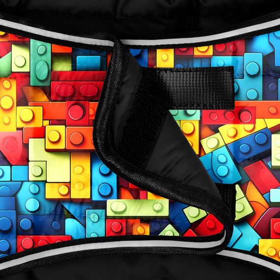 Курточка-накидка для собак WAUDOG Clothes, малюнок "Блоки", XL, А 47 см, B 68-80 см, С 42-52 см | Зображення 3