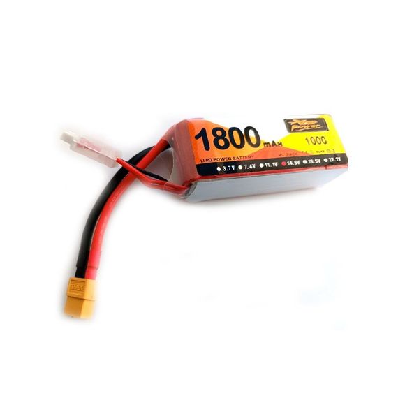Акумулятор ZOP Power 14.8v 1800 mAh Li-Po 4s 100C коннектор XT60 аккумулятор для радіокерованих моделей | Зображення 1