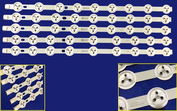 5x LED планка лампа подсветки ЖК телевизора 39 40 355мм LG NDV REV1.0 | Зображення 1