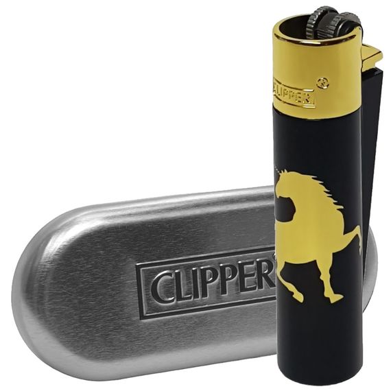 Запальничка Газова Clipper У Футлярі "Unicorn Gold"