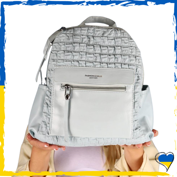 Рюкзак жіночий з екошкіри бірюзовий 30х24х13 см