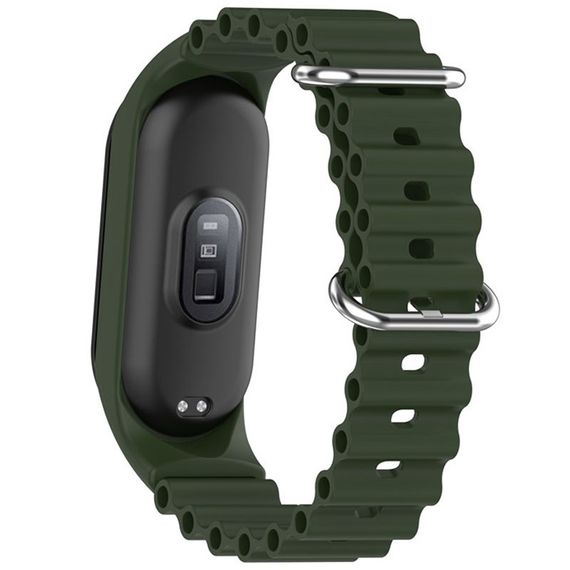 Ремешок Ocean Band для Xiaomi Mi Band 3/4/5/6/7 Зеленый / Dark Olive | Зображення 2