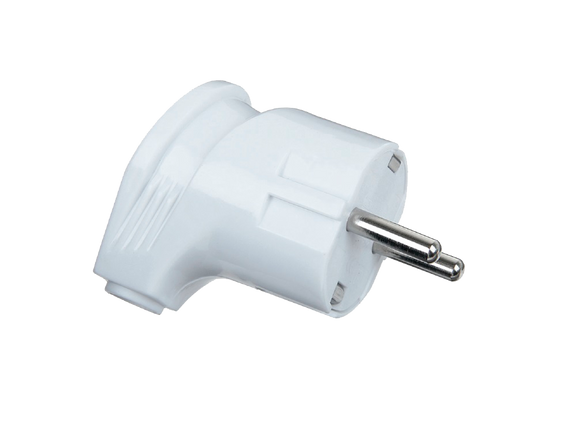 Вилка В 16 евро угловая с заземлением белая моноблочная Ny95000071