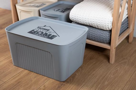 Ящик з кришкою для зберігання Ardesto ARHC2513G 45.5х31х14 см сірий | Зображення 7