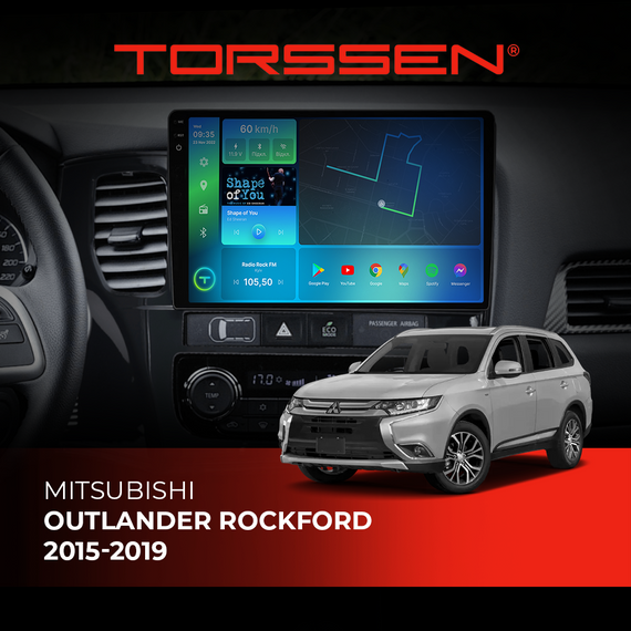 Штатна магнітола Torssen 2K Mitsubishi Outlander Rockford 15-19 F106128 4G Carplay DSP