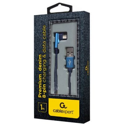 Дата кабель USB 2.0 AM to Lightning 1.0m corner Cablexpert (CC-USB2J-AMLML-1M-BL) | Зображення 1