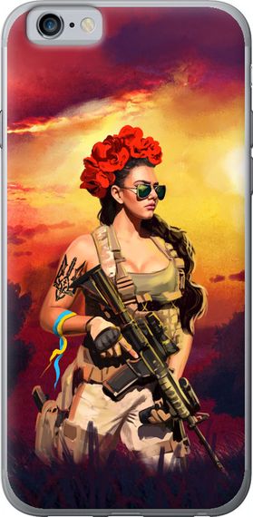 Чехол на iPhone 6 Украинка с оружием "5316u-45-17620"
