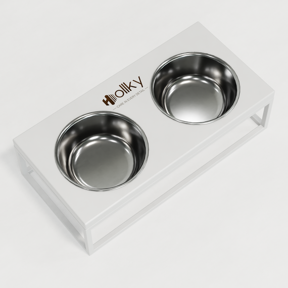 Миски на підставці для середніх собак та великих котів Hollky Base M (2 × 0,95 л) BM-422110-WHWH | Зображення 6