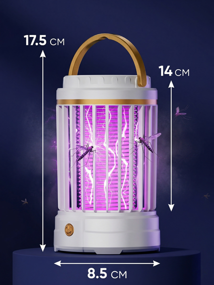 Антимоскітна лампа-ловичка Camping Mosquito Lamp 2 в 1 з нічником, USB Type-C, 5 Вт, 360°, до 20 м2, біла | Зображення 2