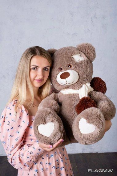 Мишка с латками плюшевый Yarokuz Уолтер 80 см Капучино | Зображення 5