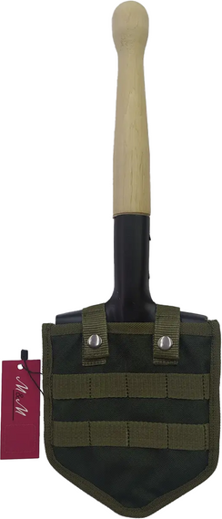 Саперна лопата М&М МСЛ50 Чорна в чохлі з MOLLE 2 Olive green Хакі (213358)