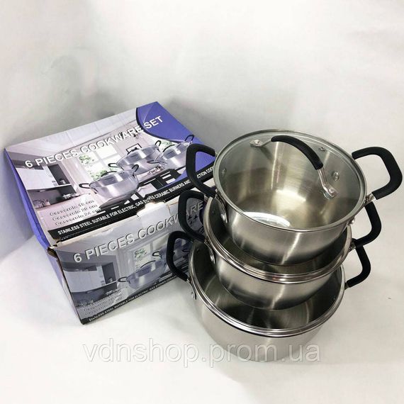 Набір каструль-сотейників, Набір каструль зі сталі каструль для електроплити TX-53 | Зображення 2