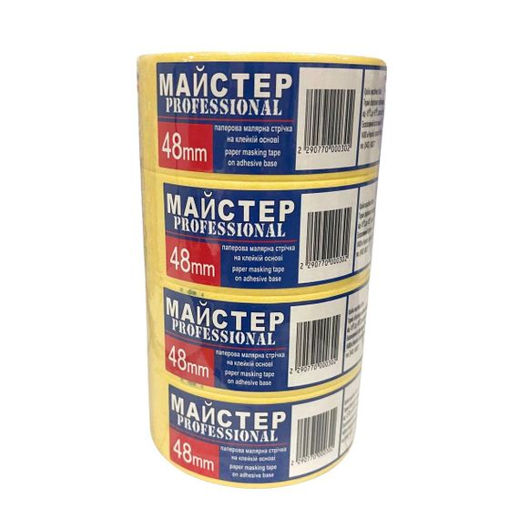 Малярна стрічка"Майстер"48мм жов.(4сп.24 шт/ящ)Pro | Зображення 1