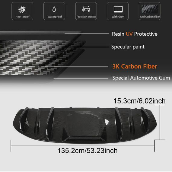 Диффузор заднего бампера (2019-2024 Base SD, Карбон) для Porsche Taycan 2019- гг | Зображення 5
