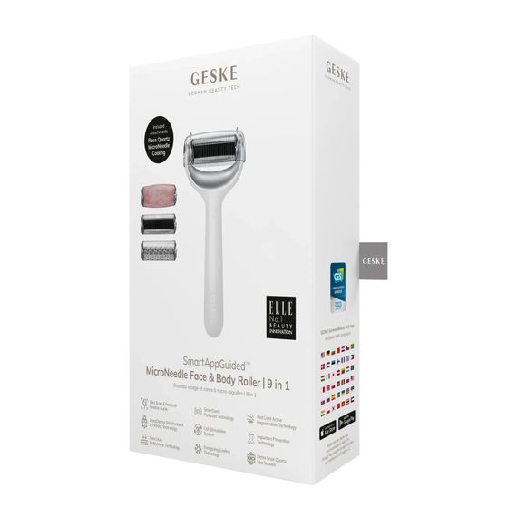 Ролик для голкової мезотерапії обличчя та тіла GESKE MicroNeedle Face&Body Roller 9в1 turquoise, Білий | Зображення 7