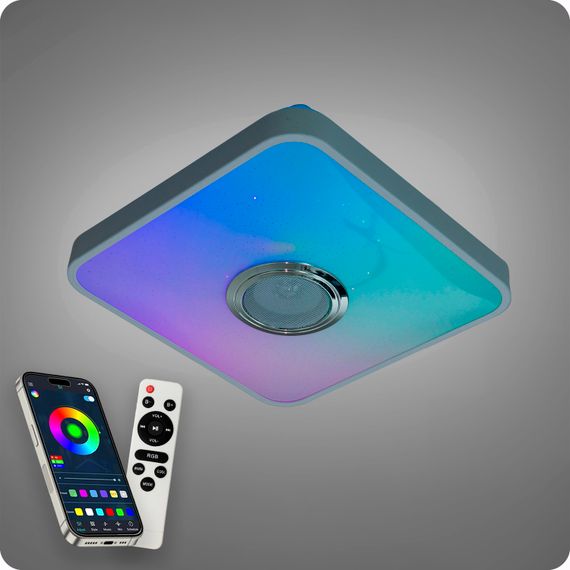 Люстра світлодіодна 517 Dlight RGB з пультом і  колонкою 45Вт Білий (02152) | Зображення 1