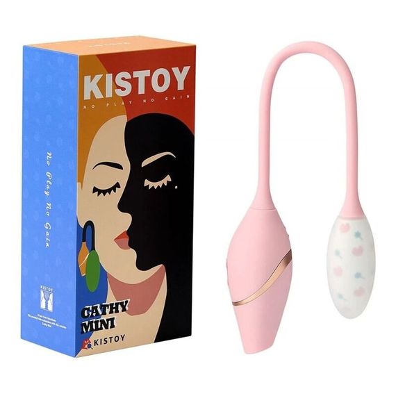 Виброяйцо с вакуумным стимулятором KISTOY Cathy Mini на гибкой сцепке, подогрев | Зображення 4