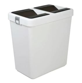 Відро для сміття Motek на 40 л + 40 л з поворотною кришкою 55х35.5х59 см Біле (COB-414)