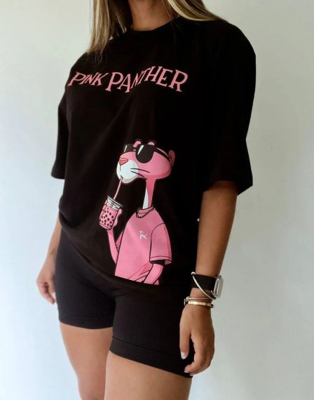 Футболка женская с принтом повседневная L Черная