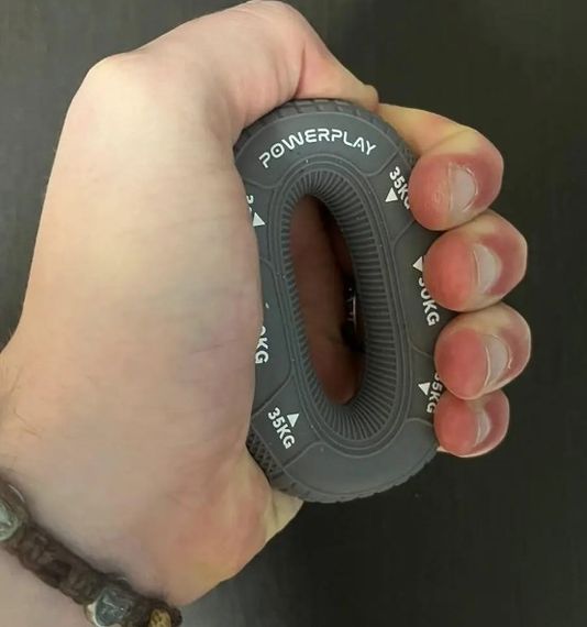 Еспандер кистьовий силіконовий PowerPlay PP-4331 Hand Grip Large 30-35-40 кг Сірий (PP_4331_Grey_(30-35-40)) | Зображення 1