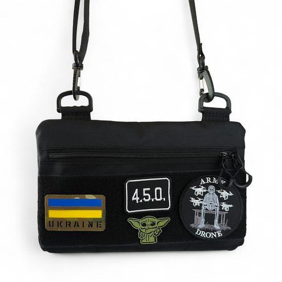 Молодіжна тактична сумка для патчів на плече з 4 кишенями black | Зображення 3