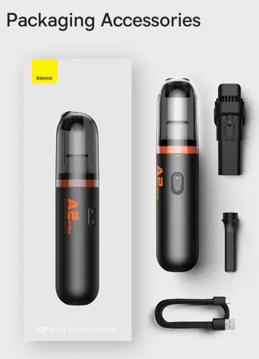 Автомобильный аккумуляторный пылесос Baseus A2 Pro Car Vacuum Cleaner 80 Вт 6000 Па Черный | Зображення 6