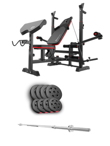 Набір Hop-Sport Premium 39кг з лавою HS-1075 Pro та штангою