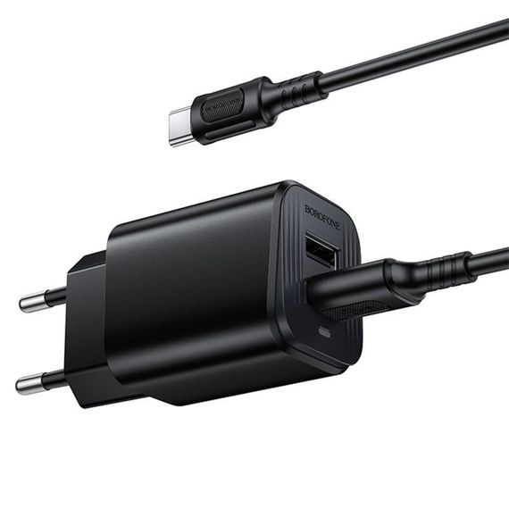 МЗП Borofone BAS81A Star 10.5W (2USB-A) + кабель USB to Type-C Black | Зображення 2