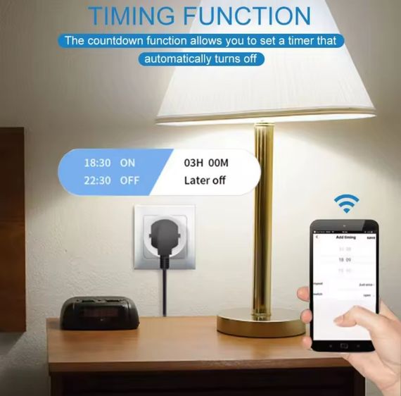Розумна розетка із Wi-Fi та Bluetooth, 20А, із таймером та моніторингом розходу енергії | Зображення 4