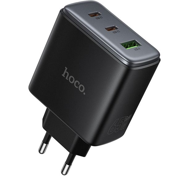 СЗУ Hoco C160A Upgrade PD65W+QC3.0 (1USB-A/2C) Black