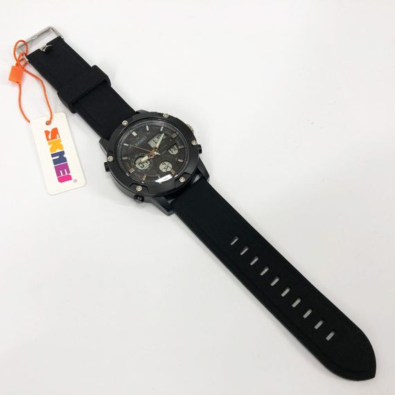 Годинник наручний чоловічий SKMEI 1757BKWT BLACK-WHITE, армійський годинник протиударний. Колір: чорний | Зображення 4