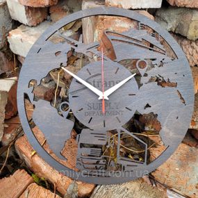 Оригінальний настінний дерев'яний тематичний брендований годинник з безшумним механізмом