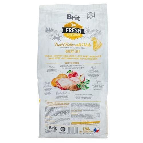 Сухий корм Brit Fresh для дорослих собак усіх порід, з куркою та картоплею, 12 кг | Зображення 2