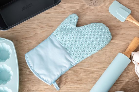 Рукавичка-прихватка Ardesto Tasty Baking, 35х19см, силікон, бавовна, блакитний (AR2327T) | Зображення 2