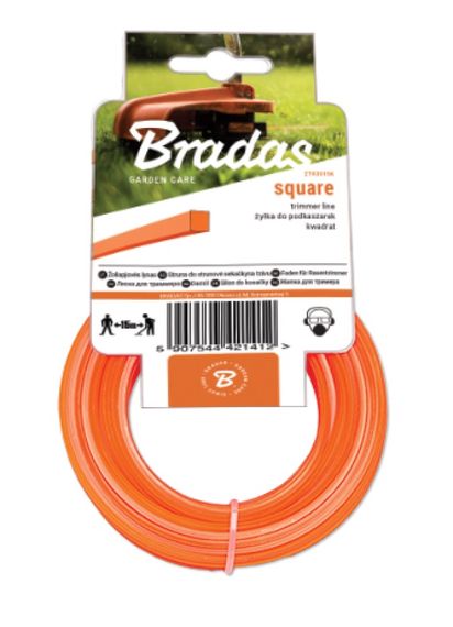 Волосінь для тримера Bradas TRIMMER "квадрат" 1,6мм х 15м ZTK1615K