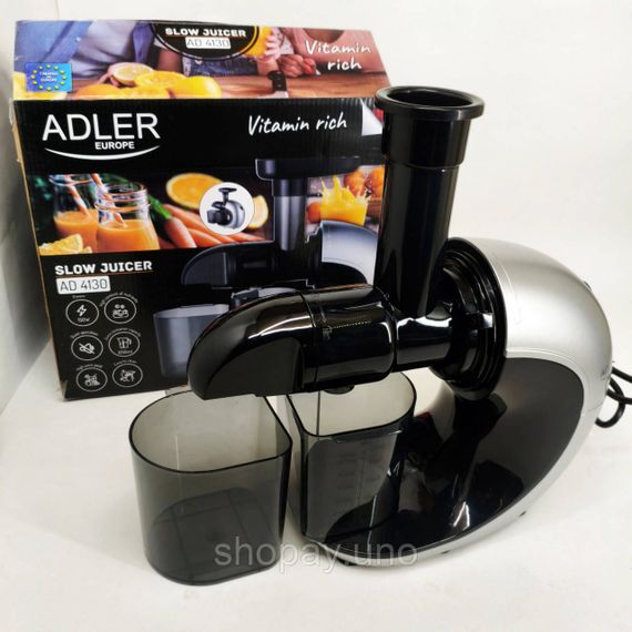 Соковитискач шнековий для цитрусових фруктів та овочів Adler AD 4130 домашній електричний на 150Вт | Зображення 3