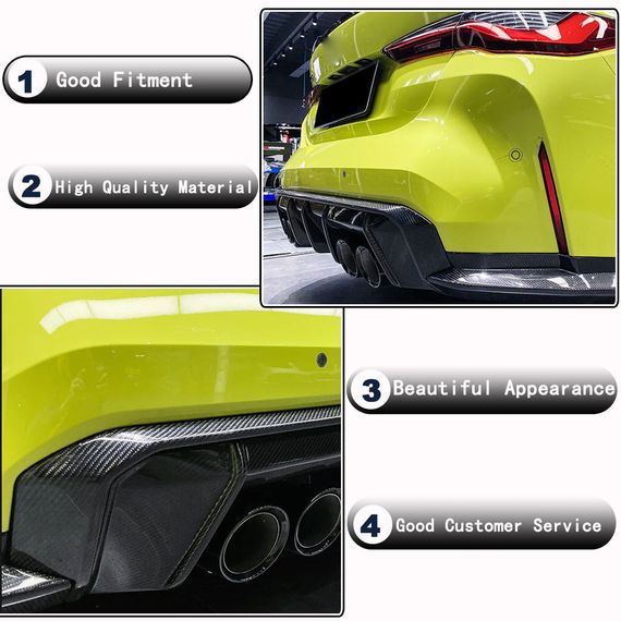 Дифузор заднього бампера V3 (для G82/G83, Карбон) для BMW 4 серія G22/23/26 2020- рр | Зображення 2