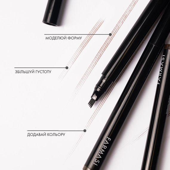 Маркер для брів Farmasi з ефектом мікроблейдингу Light Brown 1,3 мл | Зображення 3