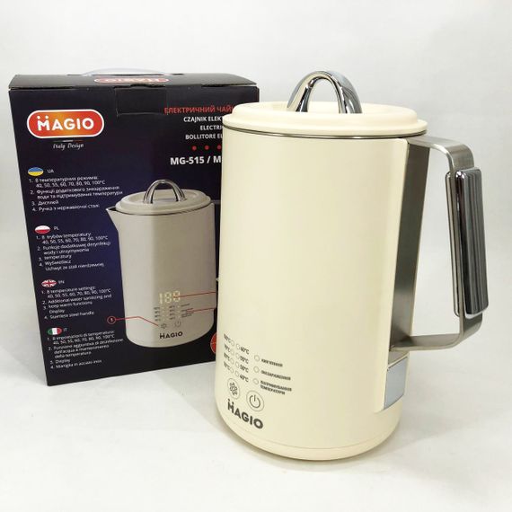 Электрочайник бытовой с индикатором работы Magio MG-516 1.5 л 1500 Вт, Красивый чайник кухонный LT-46 | Зображення 6