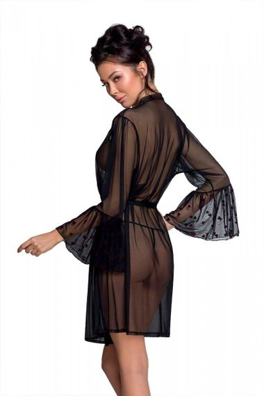 Воздушный пеньюар Passion LOVELIA PEIGNOIR L/XL Черный | Зображення 3