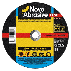 Круг відрізний по металу d230мм*1,6*22,23мм 14A NovoAbrasive