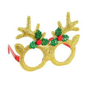 Очки новогодние "Оленьи рожки" 2519-SP(Gold) размер 13 см