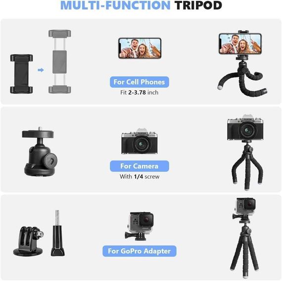 Штатив для мобільного телефона UBeesize, мініштатив для мобільного телефона з пультом дистанційного керування | Зображення 1