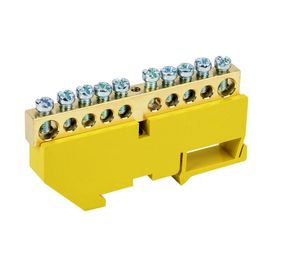 Шина изолированная «N/PE» на DIN-рейку ШЛІ8х12-10 жовтий Ny95503135